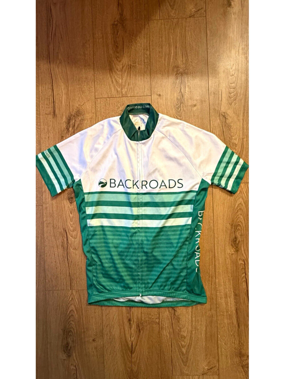 Garneau Men’s S Cycling Jersey Green/White Full Zip Pockets